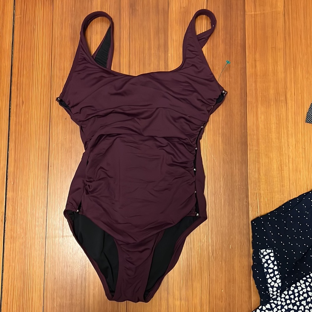 Carmen Marc Valvo sexy eggplant swimsuit 8